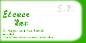 elemer max business card